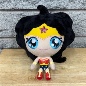 Six Flags DC Comics Wonder Woman Plush Super Deformed Big Head Toy Doll 8”
